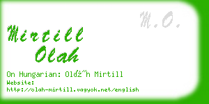 mirtill olah business card